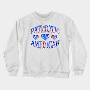 Rustic Patriotic American with Hearts Design Crewneck Sweatshirt